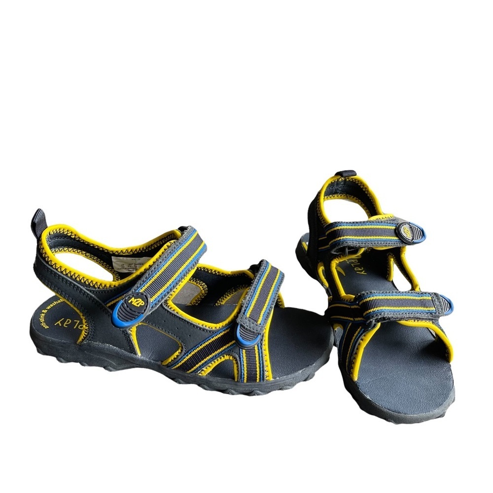 Stride Rite Water Sandals Sharkie M2P Navy Blue Yellow Size:3M‎